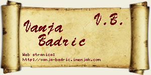 Vanja Badrić vizit kartica